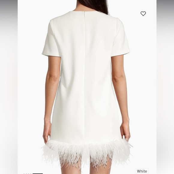 NEW Likely Marullo Feather Hem White Shirt mini Dress sz 8 - Picture 3 of 8